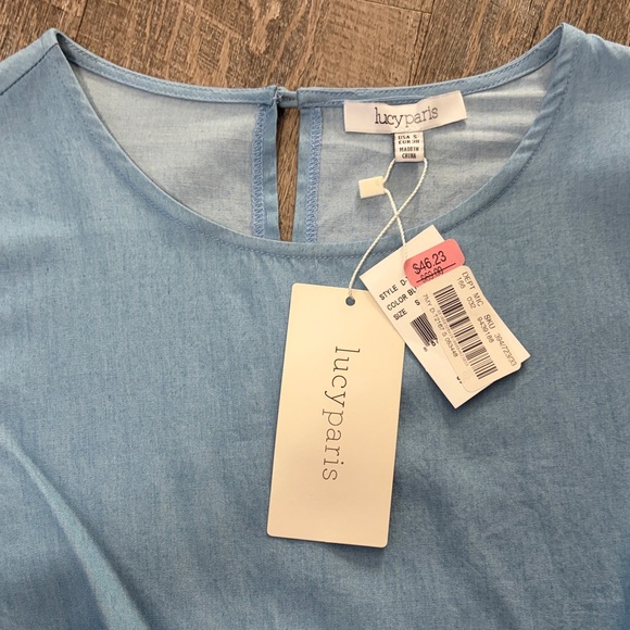 Lucy Paris Light Blue Bell Sleeve Blouse - Picture 2 of 5